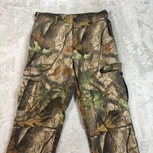 Whitewater Outdoors Cargo Pants Mens M Camo Realtree Hardwoods Adjustable Waist